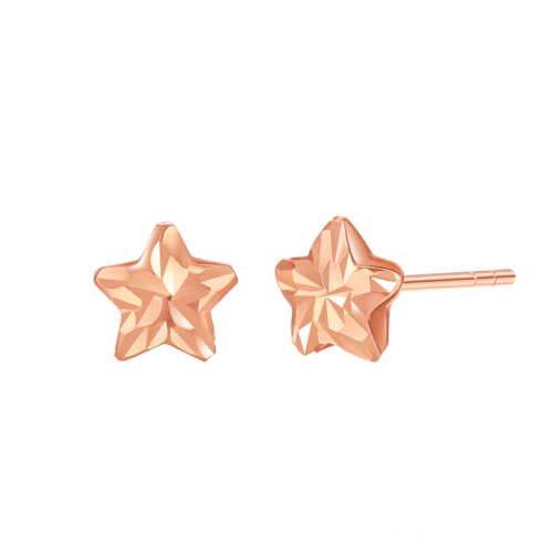 Forever Star Fashionable Real 18K Gold Earrings